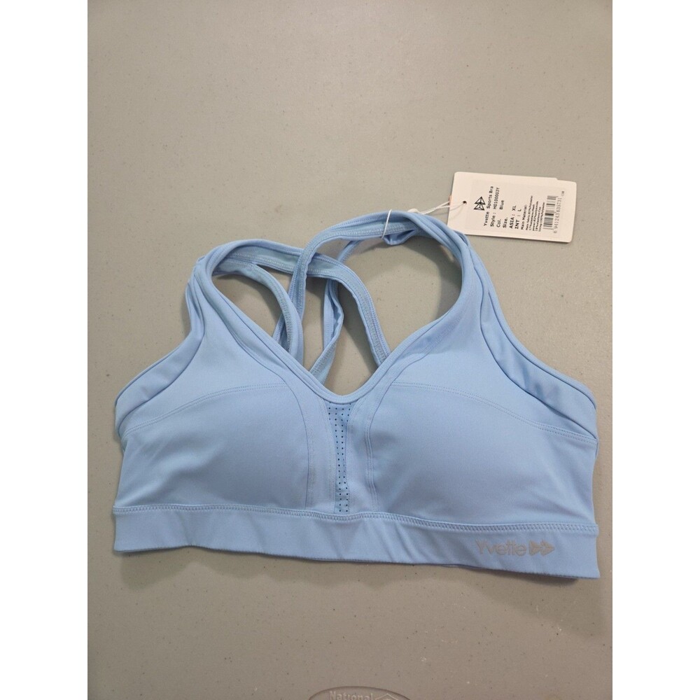 Yvette Women's Criss Cross Back Compression Sports Bra 10 new with tags